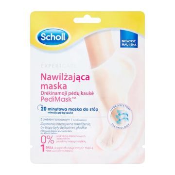 Scholl, Maska nawilżająca z olejem kokosowym, skarpetki, 1 para