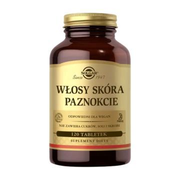Solgar Wlosy Skora Paznokcie, tabl.,120 szt