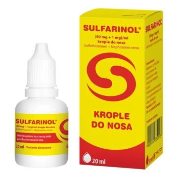 Sulfarinol, (50 mg+1 mg)/ml, krople do nosa, 20 ml