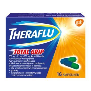 Theraflu Total Grip, kapsułki twarde, 16 szt.