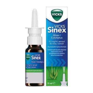 Vicks Sinex Aloes i Eukaliptus, 0,5 mg/ml, aer.do nosa,15 ml