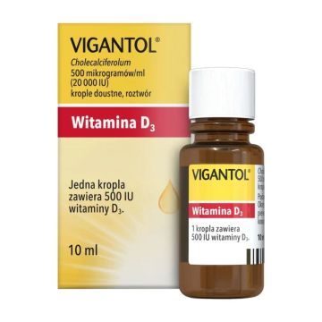 Vigantol,500mcg/ml(20 000IU/ml)krople doustne(i.rów),Bułg,10ml
