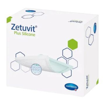 Zetuvit Plus Silicone Border, opatrunek silikonowy, 17,5 cm x 17,5 cm, 1 szt. (z opakowania 10 szt.)
