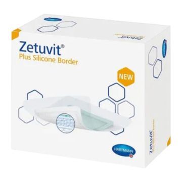 Zetuvit Plus Silicone, opatrunek, 12,5 cm x 12,5 cm, 1 szt. (z opakowania 10 szt.)