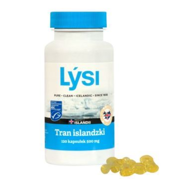  Tran islandzki Lysi, 500 mg, kaps.,120 szt