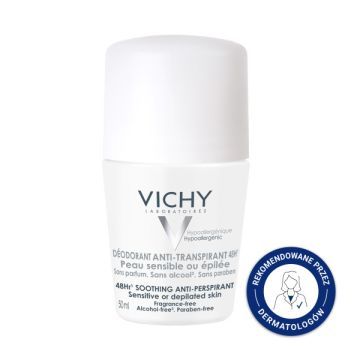 Vichy, antyperspirant w kulce do skóry wrażliwej lub po depilacji, 50 ml