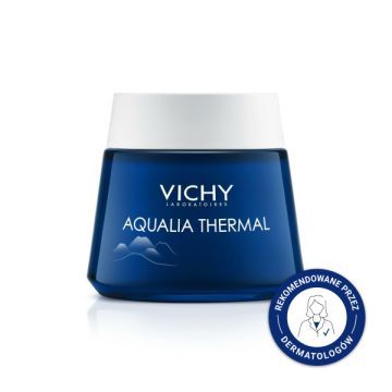 Vichy Aqualia Thermal Spa, nawilżający i regenerujący żel-krem przeciw objawom zmęczenia na noc, 75 ml