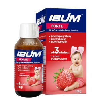 Ibum Forte, 200 mg/5ml, zaw.doust., sm.truskawkowy, 100 g