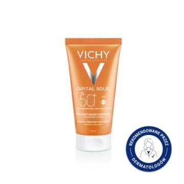 Vichy Capital Soleil, krem aksamitny do twarzy SPF 50+, 50 ml