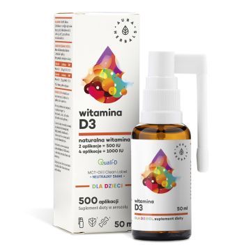 Witamina D3 dla dzieci, MCT, aerozol, 50 ml
