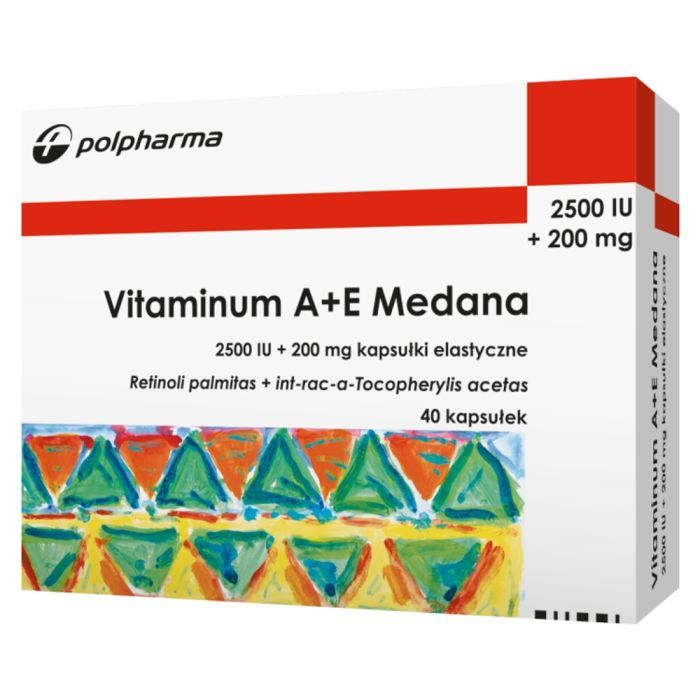 Vitaminum A+E Medana, 2500 j.m.A + 200 mg E, kapsułki, 40 szt. main product photo