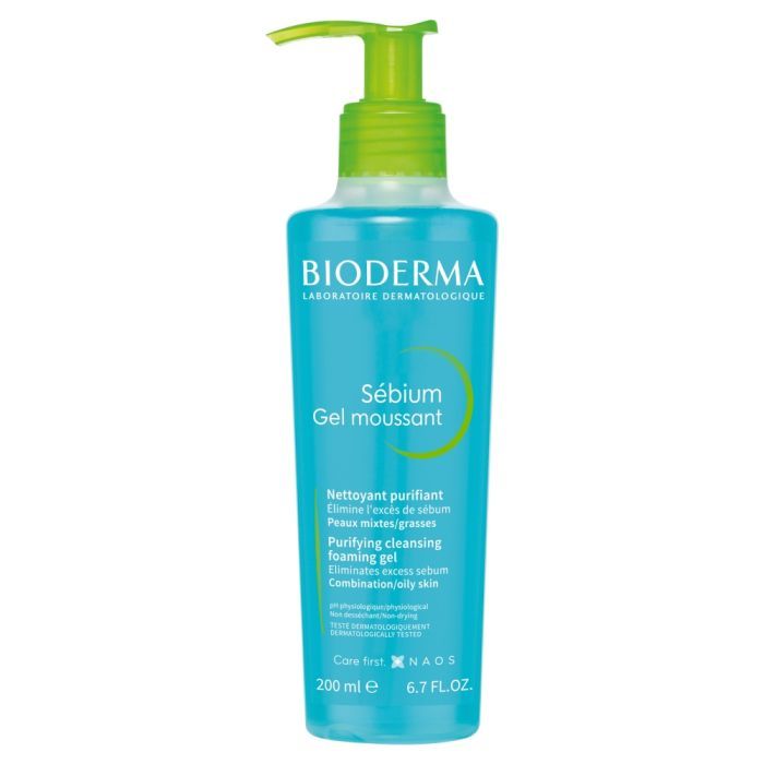 Bioderma Sebium Gel Moussant, antybakteryjny żel do mycia twarzy, 200 ml main product photo