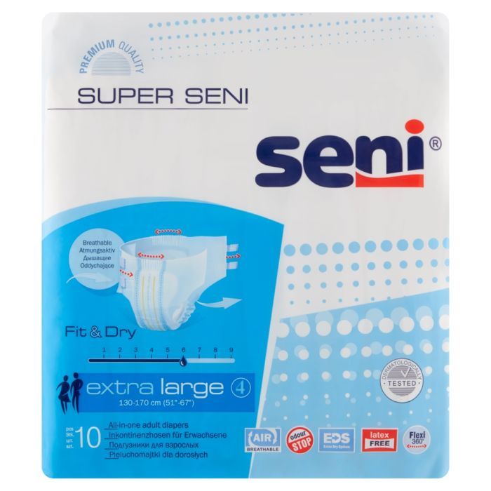 Super Seni, pieluchomajtki dla dorosłych, rozmiar XL, 10 szt. main product photo