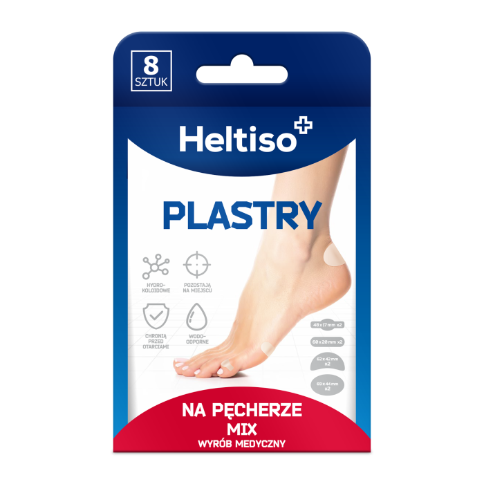 Heltiso plastry na pęcherze mix, 8 sztuk