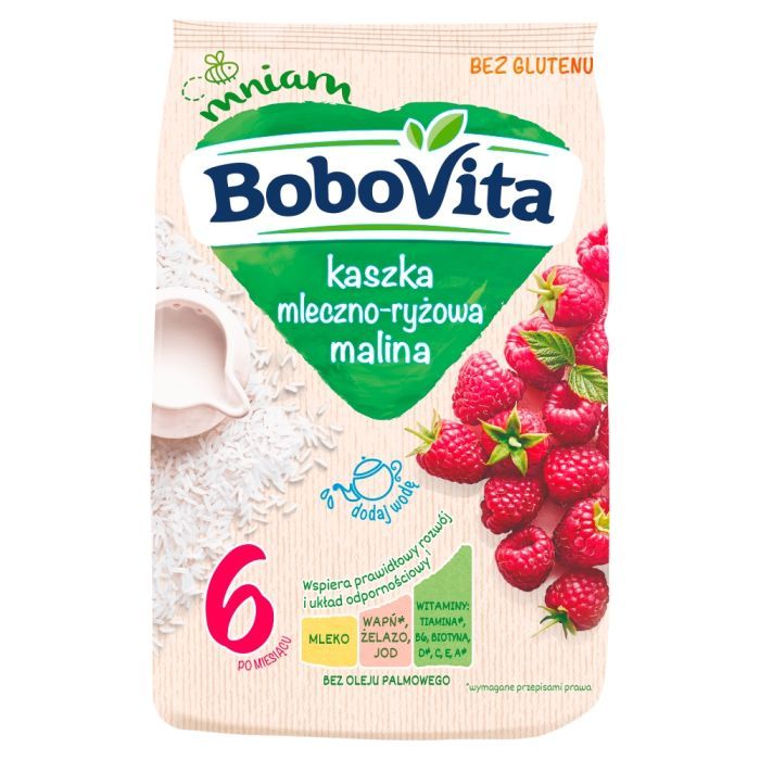 BoboVita, kaszka,ml-ryzowa z malinami, po 4 m-cu, 230 g main product photo