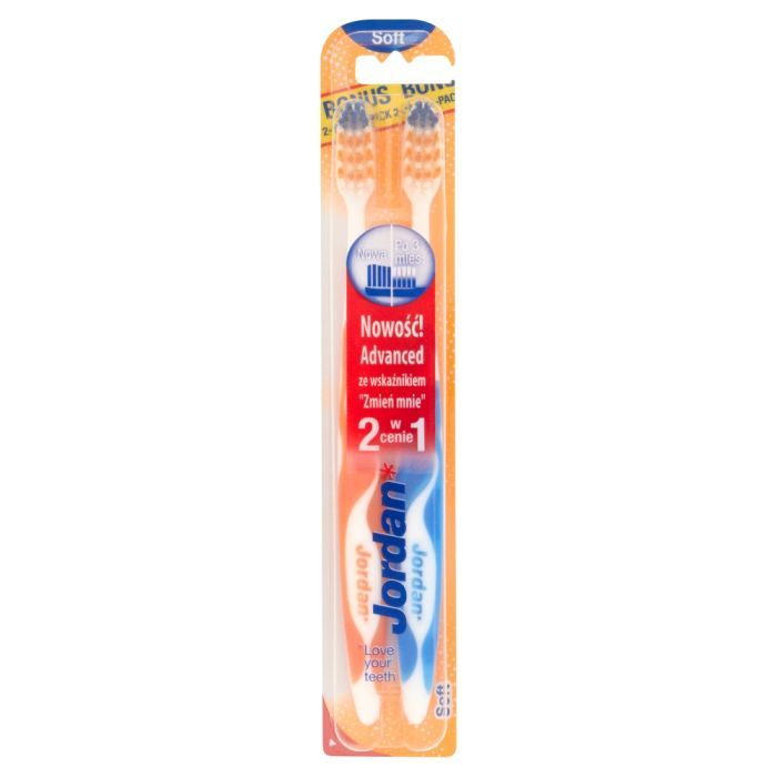 Jordan Advanced, szczoteczka do zębów, soft, (1 + 1 GRATIS) main product photo