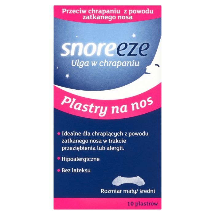 Snoreeze, Plastry na nos ulga w chrapaniu, rozmiar mały-średni, 10 szt. main product photo