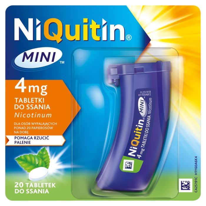 Niquitin Mini, 4 mg, tabletki do ssania, 20 szt. main product photo