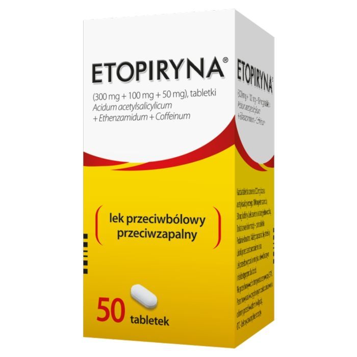 Etopiryna tabletki od bolu glowy, tabl.,50 szt,fiolka main product photo