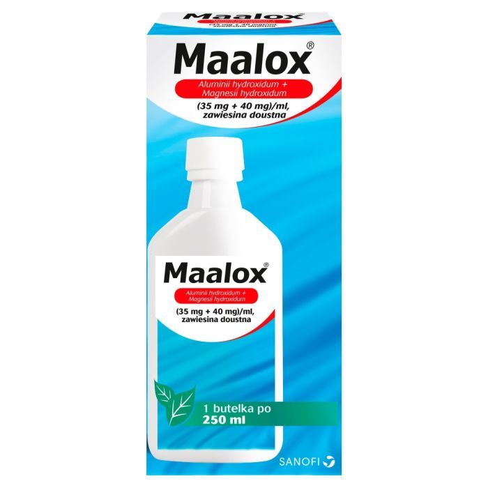 Maalox, (35 mg+40mg)/ml, zawiesina doustna, 250 ml main product photo