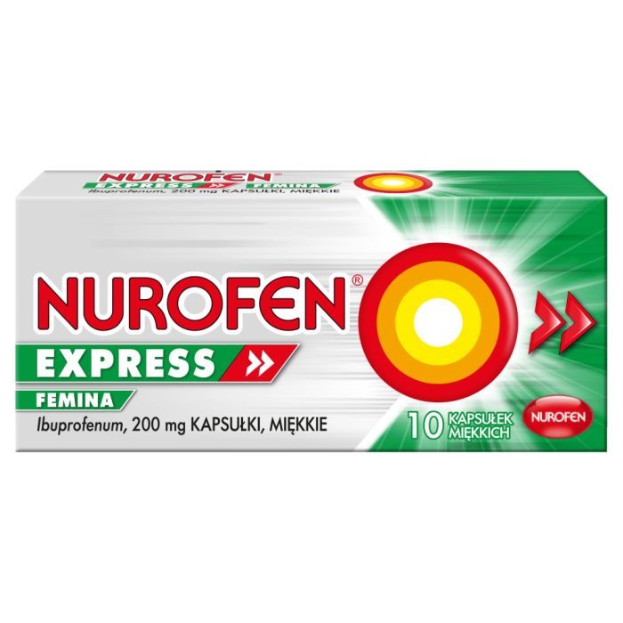 Nurofen Express Caps, 200 mg, kaps.miekkie, 10 szt main product photo