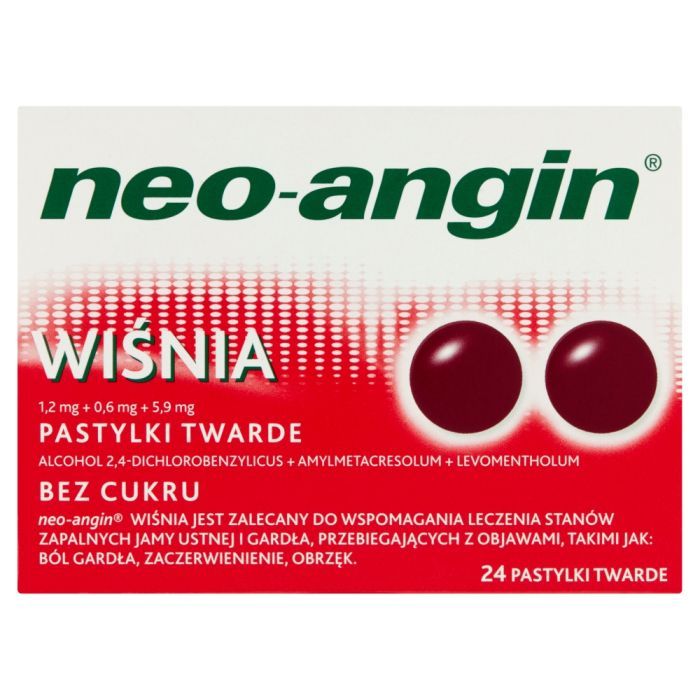Neo-Angin wiśnia, pastylki twarde, 24 szt. main product photo