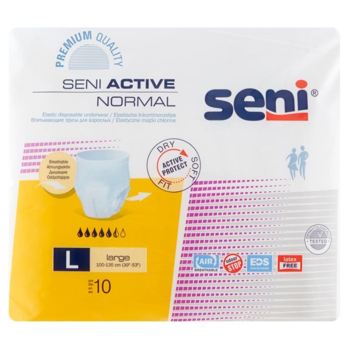 Seni Active Normal, elastyczne majtki chłonne, rozmiar L, 10 szt. main product photo