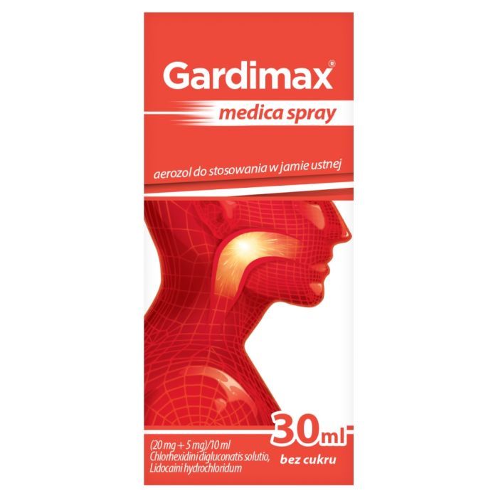 Gardimax medica spray, (20 mg + 5 mg)/10 ml, aerozol do stosowania w jamie ustnej, 30 ml main product photo