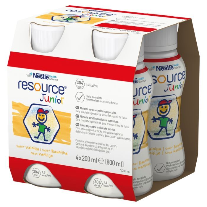 Resource Junior, płyn o smaku waniliowym, 4 x 200 ml main product photo