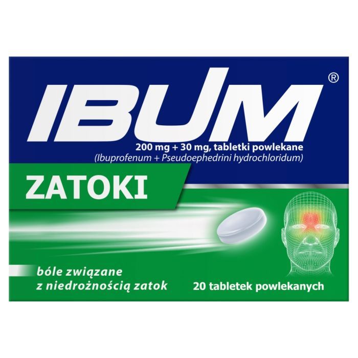 Ibum Zatoki, 200 mg + 30 mg, tabletki powlekane, 20 szt. main product photo