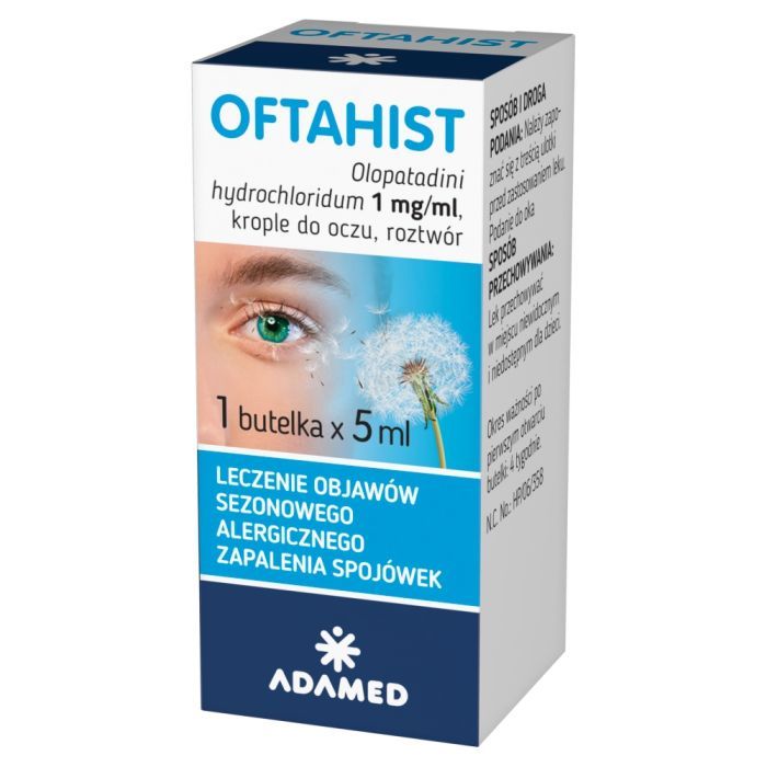 Oftahist, 1 mg/ml, krople do oczu, 5 ml (1 butelka)