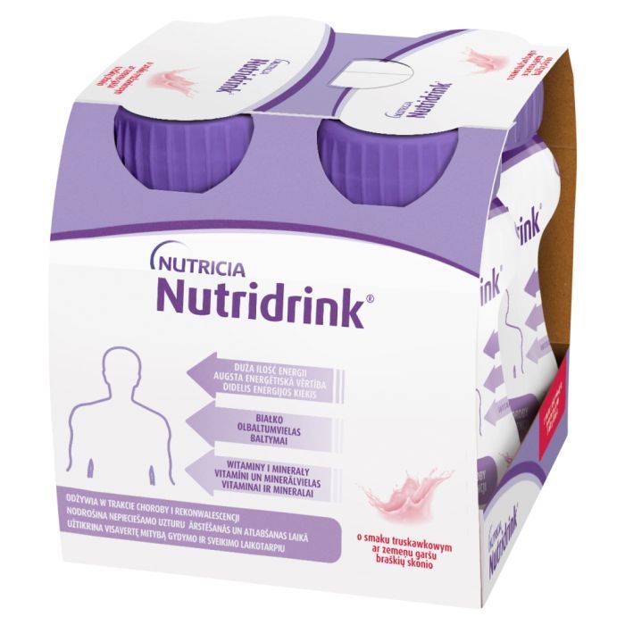 Nutridrink, smak truskawkowy, płyn, 4 x 125 ml main product photo