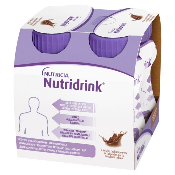 Nutridrink, smak czekoladowy, płyn, 4 x 125 ml main product photo