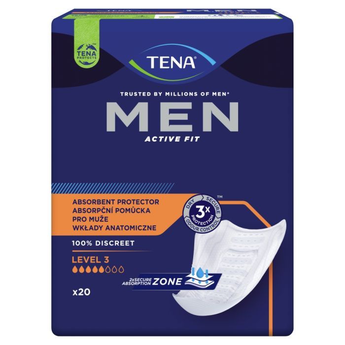 TENA Men Super, wkłady anatomiczne, level 3, 20 szt. main product photo