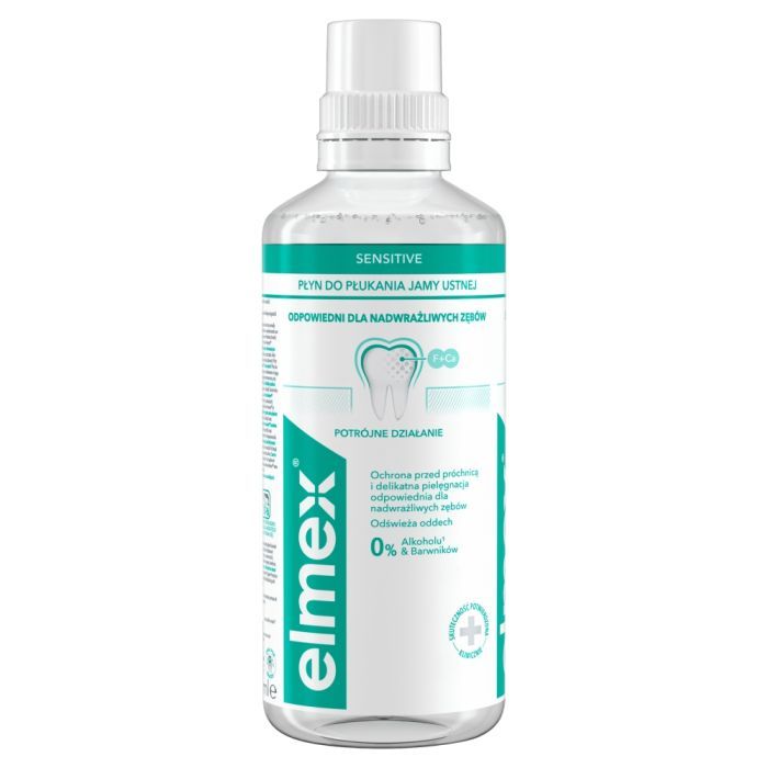 Elmex Sensitive Plus, płyn do płukania jamy ustnej z aminofluorkiem, bez alkoholu, 400 ml main product photo