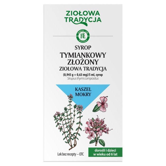 Ziołowa Tradycja Syrop tymiankowy złożony, (0,945 g + 0,63 mg)/5 ml, syrop, 125g main product photo