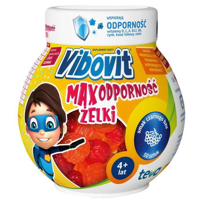 Vibovit Max Odporność, żelki, smak czarnego bzu, 50 szt. main product photo
