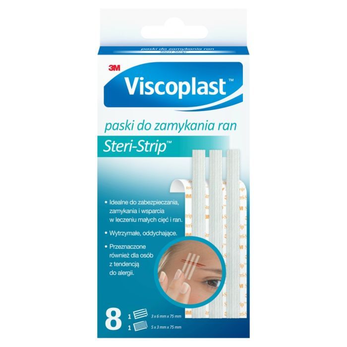 Viscoplast Steri-Strip, paski do zamykania ran, białe, 8 szt. main product photo