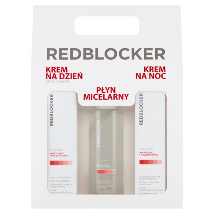 Zestaw Promocyjny RedBlocker, płyn micelarny, 200 ml + krem na dzień, 50 ml + krem na noc, 50 ml