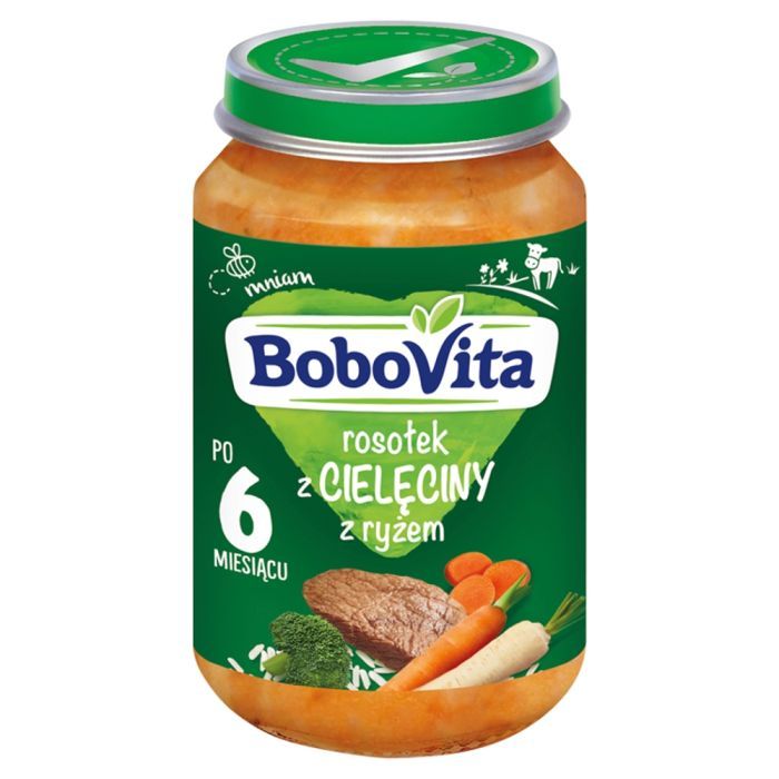 BoboVita, rosołek z cielęciny z ryżem, 6 m+, 190 g main product photo