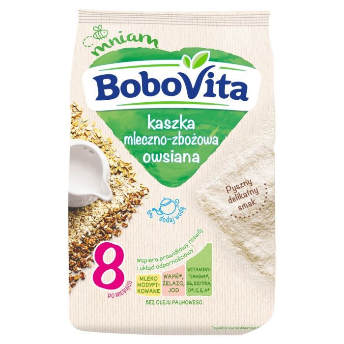 BoboVita, kaszka mleczno-zbożowa, owsiana, 8 m+, 230 g main product photo