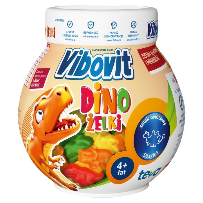 Vibovit Dino, żelki o smaku owocowym, 50 szt. main product photo