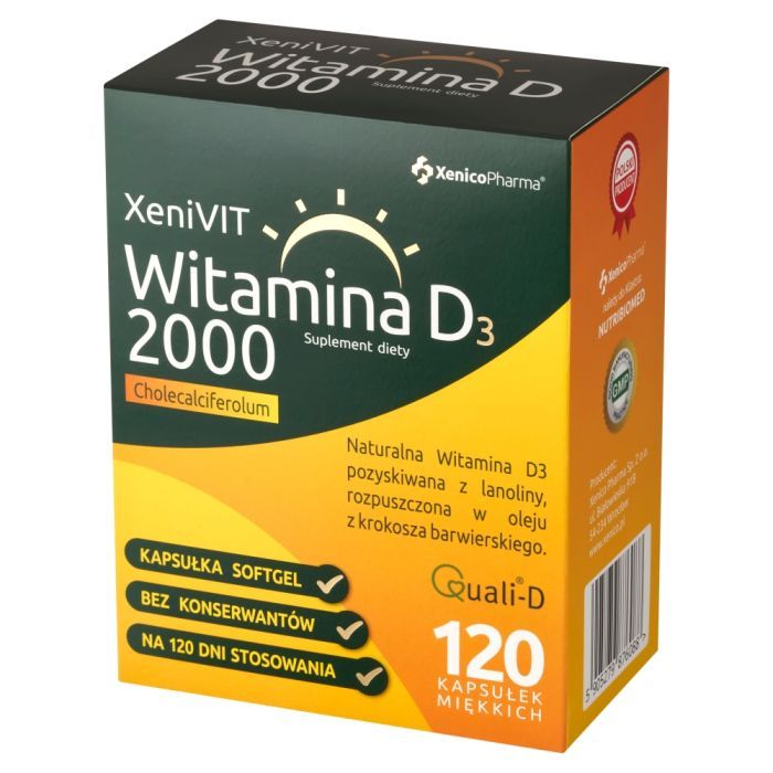 XeniVIT Witamina D 2000, kapsułki miękkie, 120 szt. main product photo