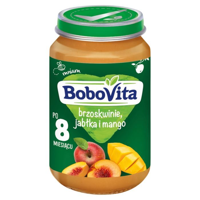 BoboVita, brzoskwinie, jabłka i mango, 8 m+, 190 g main product photo