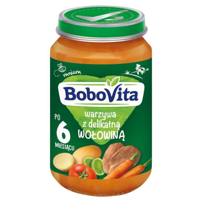 BoboVita, warzywa z delikatną wołowiną, 6 m+, 190 g main product photo