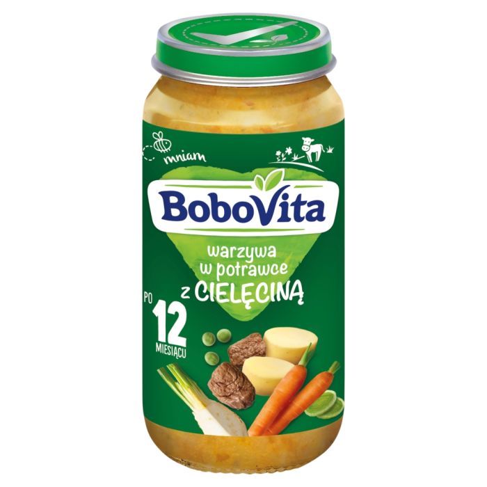 BoboVita Junior, warzywa w potrawce z cielęciną, 12 m+, 250 g main product photo