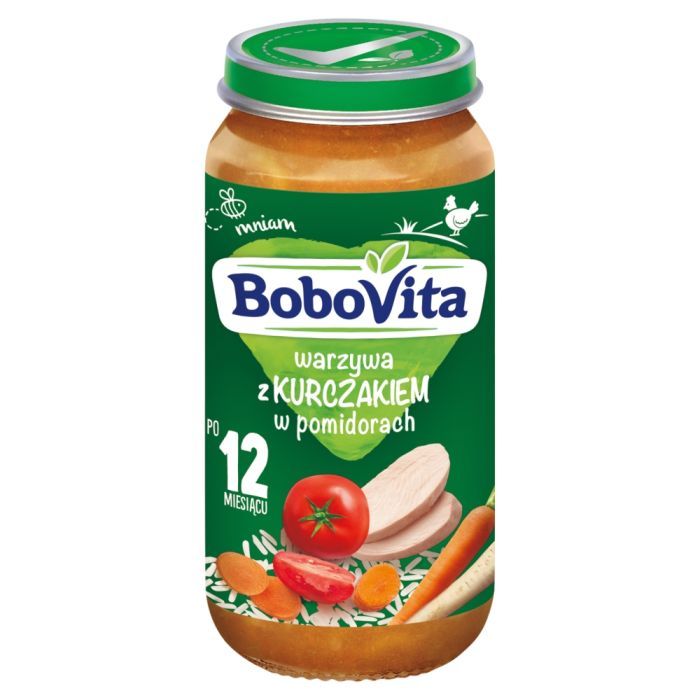 BoboVita, warzywa z kurczakiem w pomidorach, 12 m+, 250 g main product photo