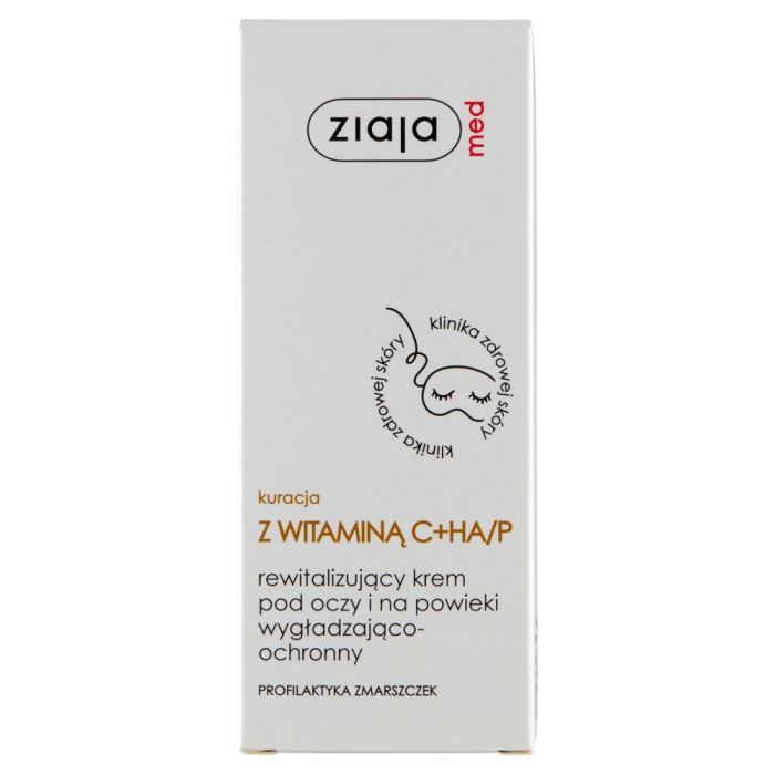 Ziaja Med, Kuracja Dermatologiczna, rewitalizujący krem pod oczy z witaminą C+HA/P, 15 ml main product photo
