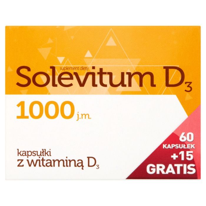 Solevitum D3 1000, kaps., 75 szt (60szt+15szt)