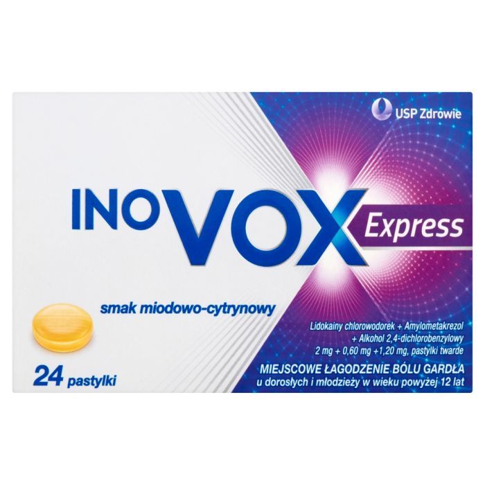 Inovox Express, pastylki twarde, smak miodowo-cytrynowy, 24 szt. main product photo